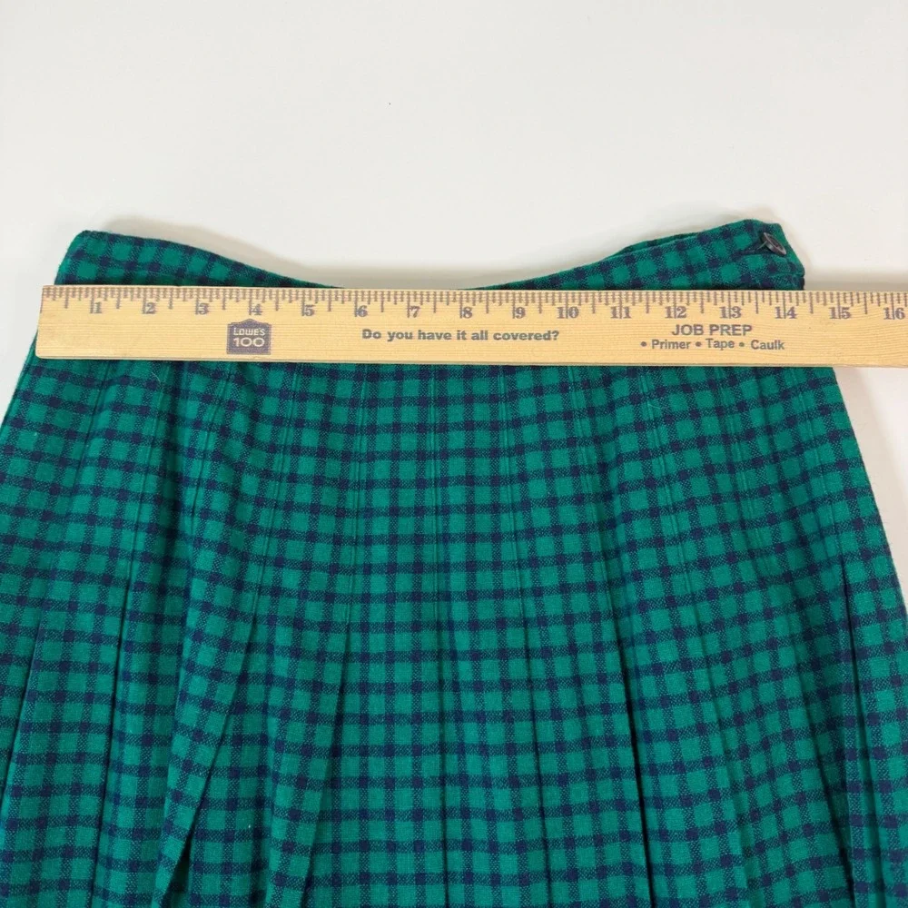 Pendleton Pleated Skirt Womens Size 12 Vintage Plaid Wool Midi Academia Classic